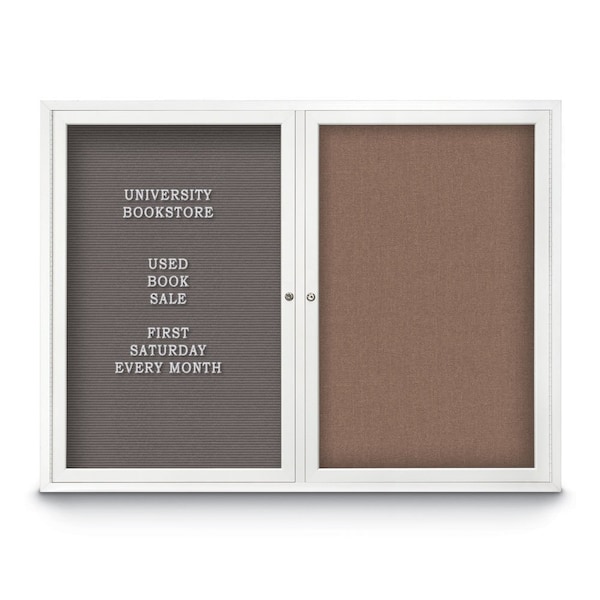 Corkboard, 60"x36", Medium Grey/Bronze
